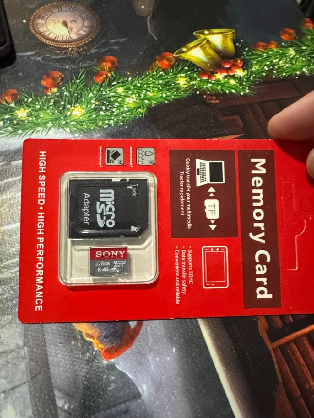 Sony 128GB microSD Card with Adapter - Red and Black Packaging